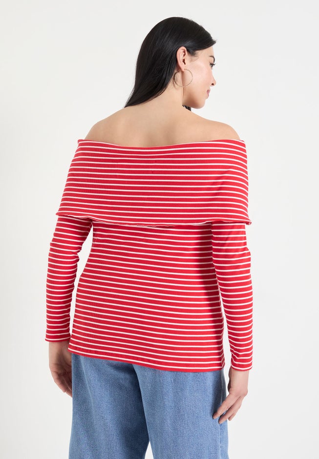 Long-Sleeve Off-The-Shoulder Top image number 1