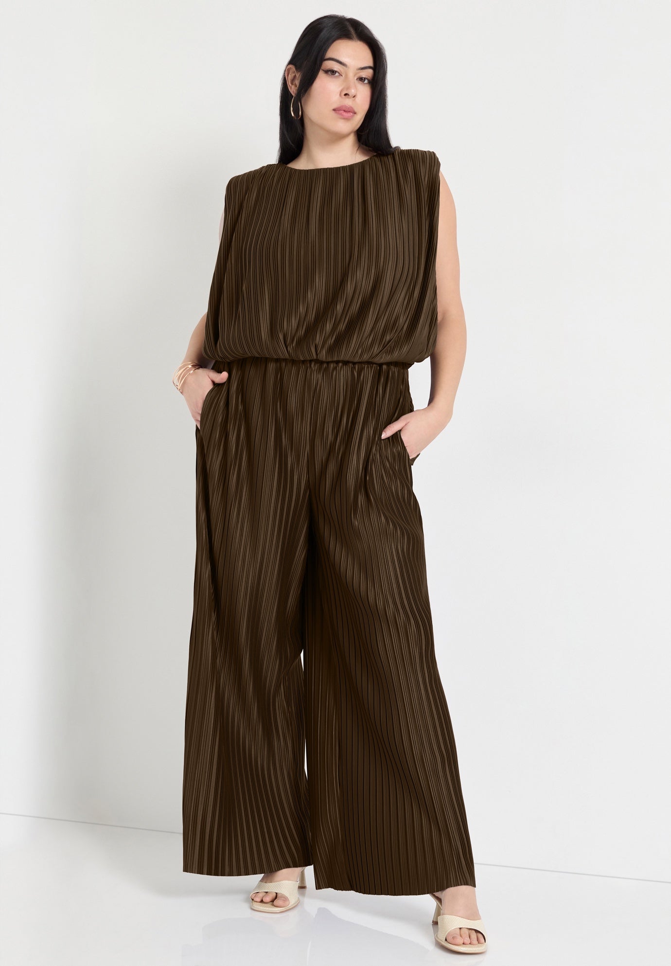 Plisse Dolman-Sleeve Cropped Top image number 3