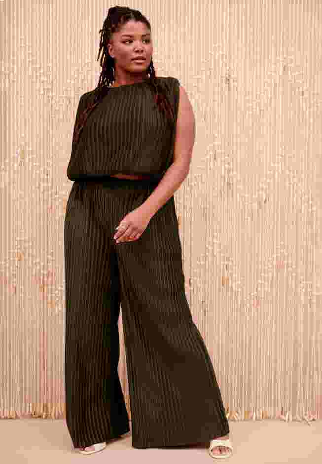 Plisse High-Rise Pants image number 0