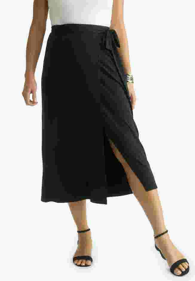 Faux Wrap Midi Skirt image number 0