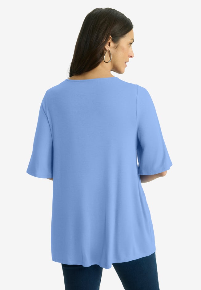 Asymmetrical Twist Neck Tunic image number 1