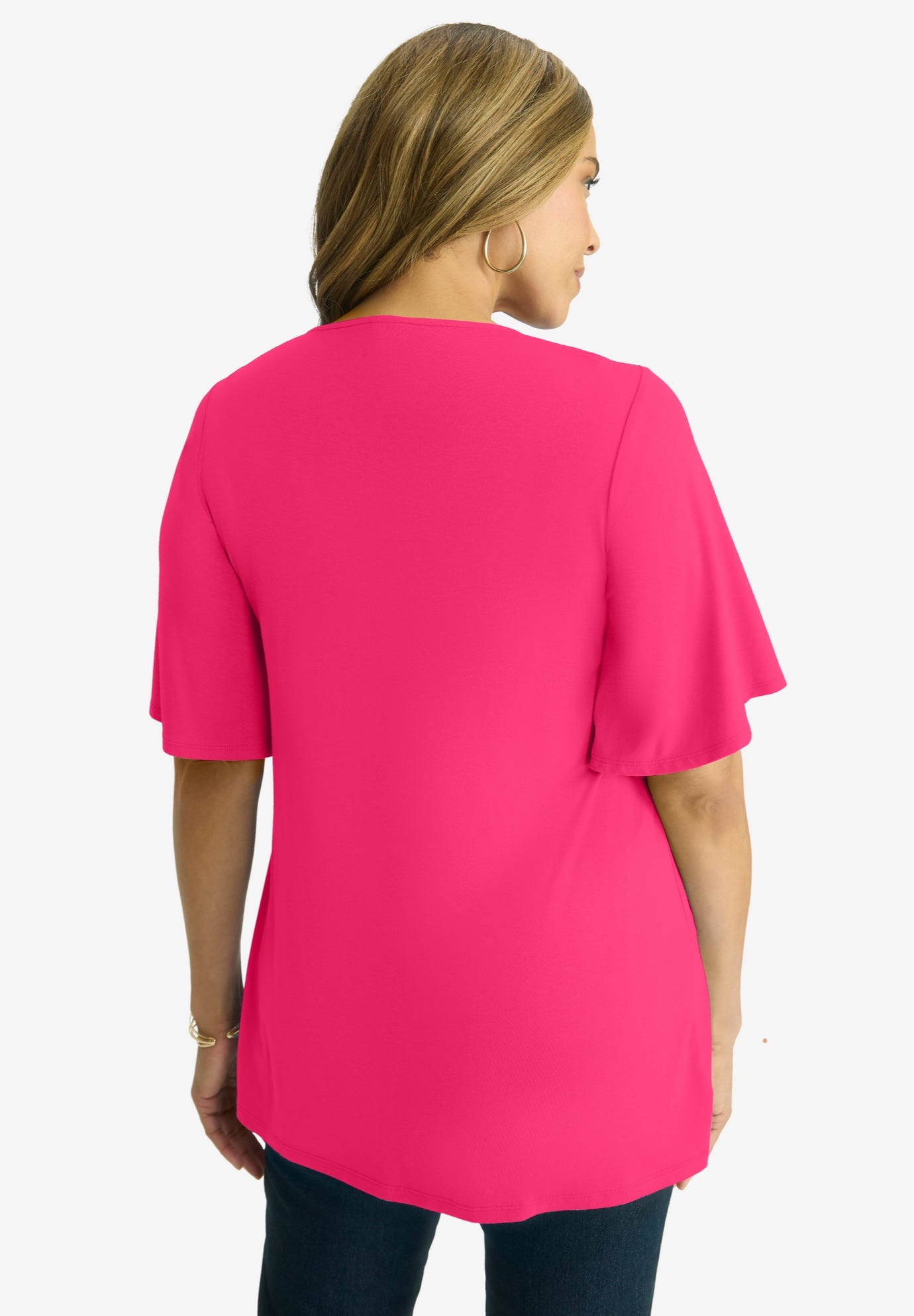 Cutout Flutter Sleeve Tunic image number 1