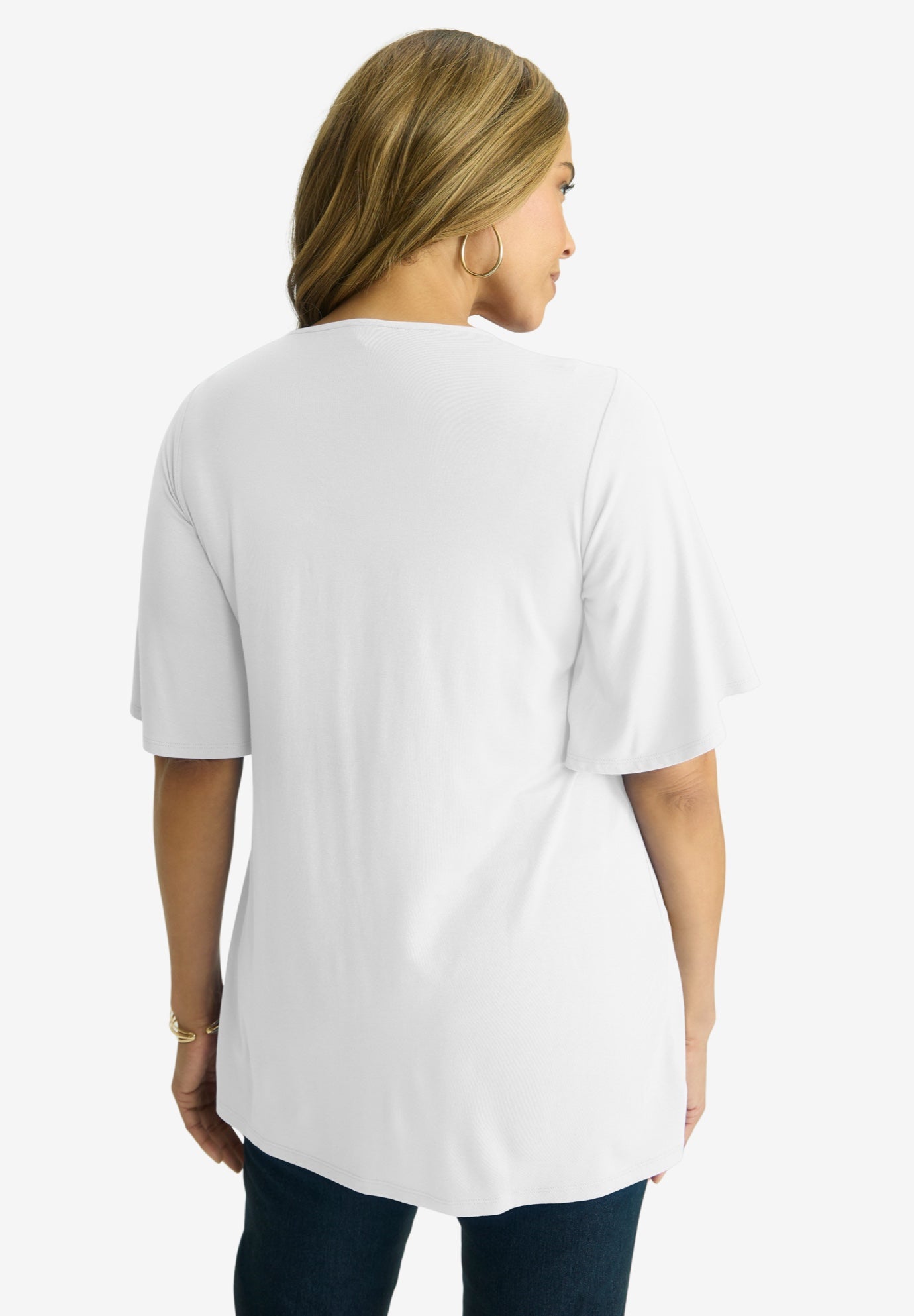 Cutout Flutter Sleeve Tunic image number 1