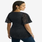 Square Neck Lace Peplum Tunic image number null