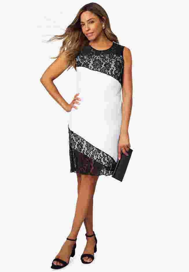 Lace Scuba Dress image number 0