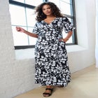 Plus Size Flutter Sleeve Wrap Maxi Dress image number null