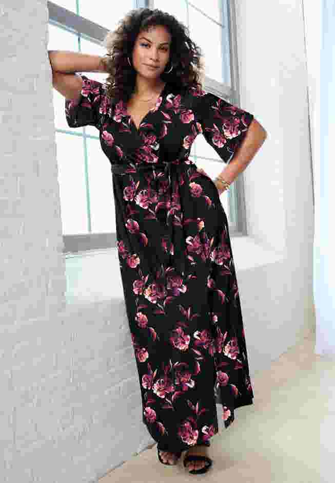 Ultrasmooth® Faux Wrap Maxi Dress image number 0