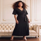 Plus Size Flutter Sleeve Wrap Maxi Dress image number 0