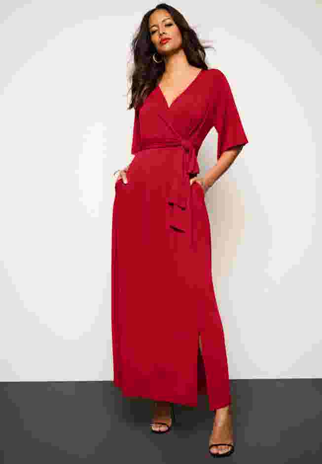 Ultrasmooth® Faux Wrap Maxi Dress image number 0