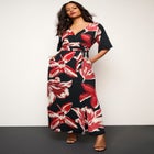 Plus Size Flutter Sleeve Wrap Maxi Dress image number null