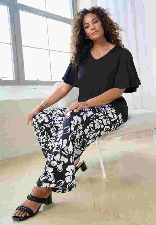 Flutter Sleeve Ultrasmooth® Fabric Tee image number 1