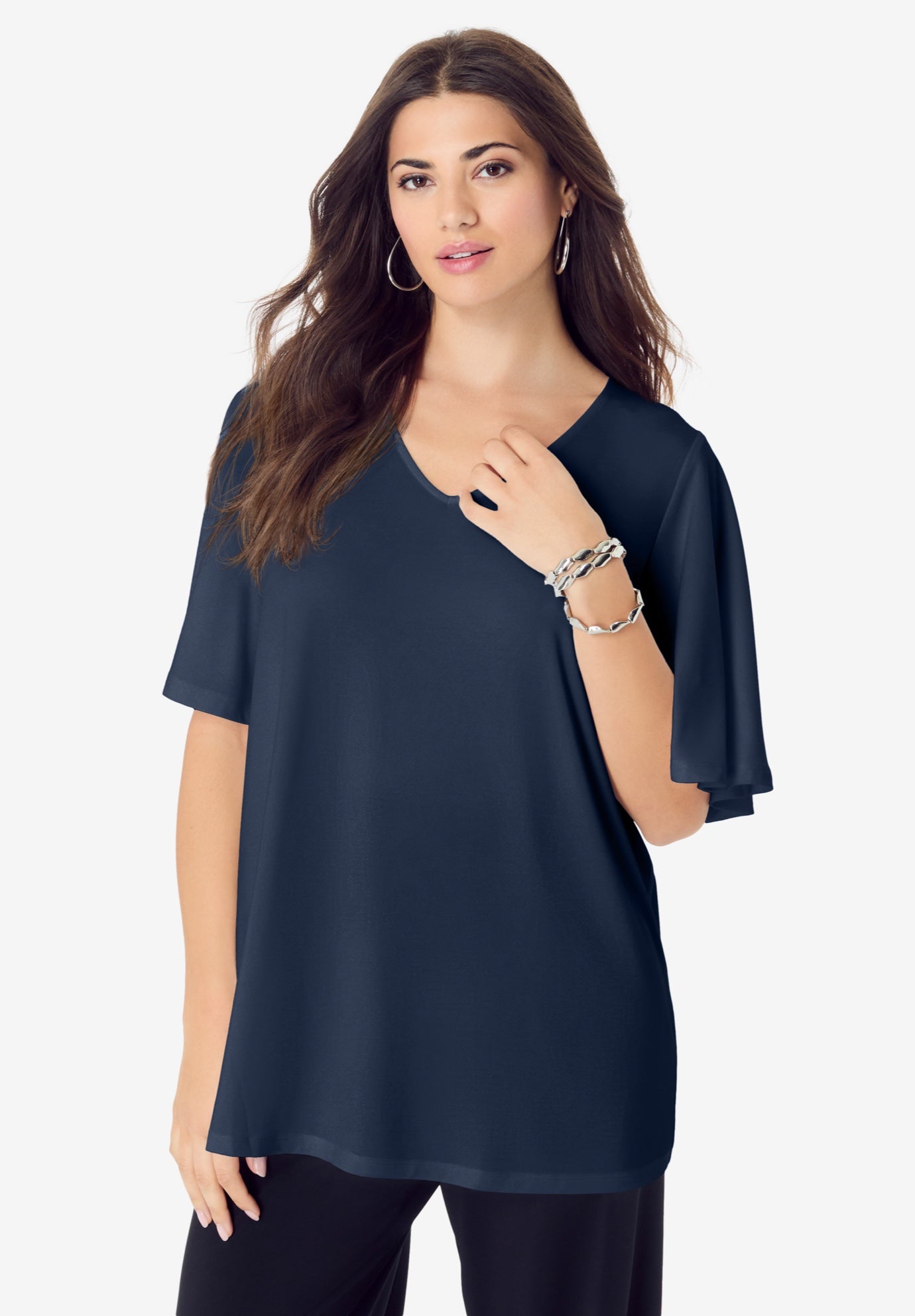 Flutter Sleeve Ultrasmooth® Fabric Tee image number 0