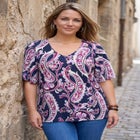 Flutter Sleeve Ultrasmooth&reg; Fabric Tee image number null