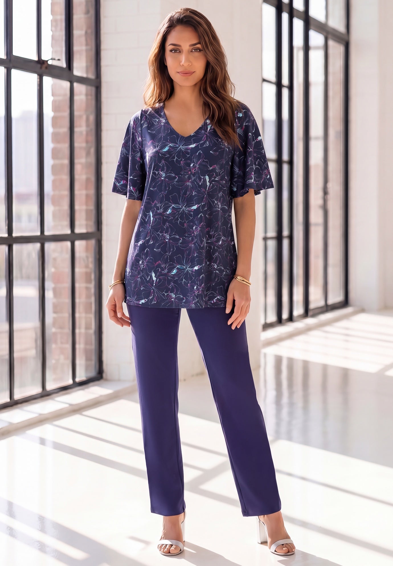 Flutter Sleeve Ultrasmooth&reg; Fabric Tee image number 0