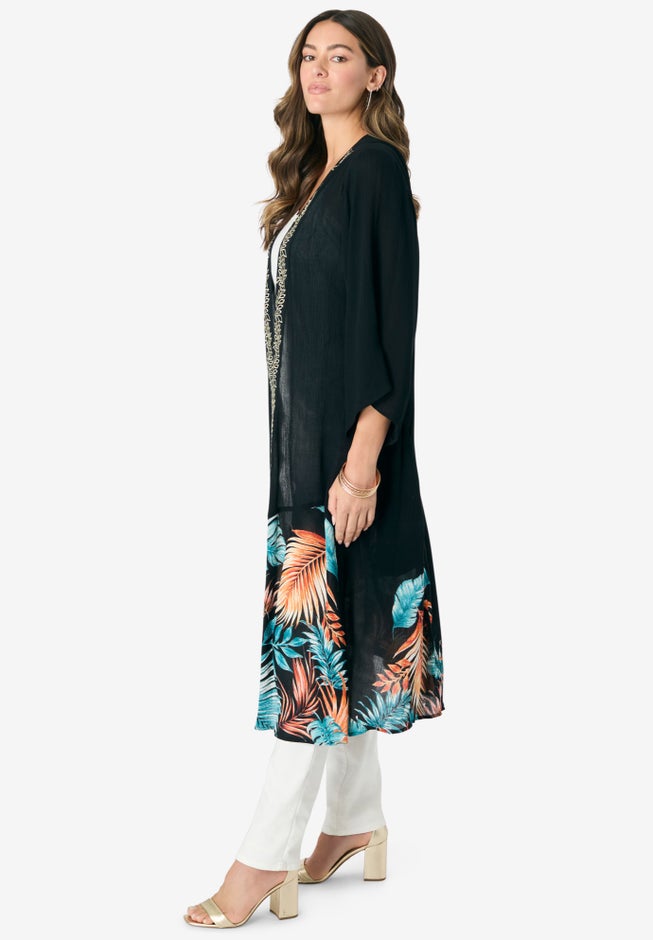 Embellished Crinkle Kaftan image number null