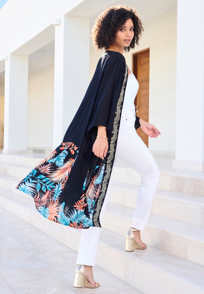 Embellished Crinkle Kaftan image number null