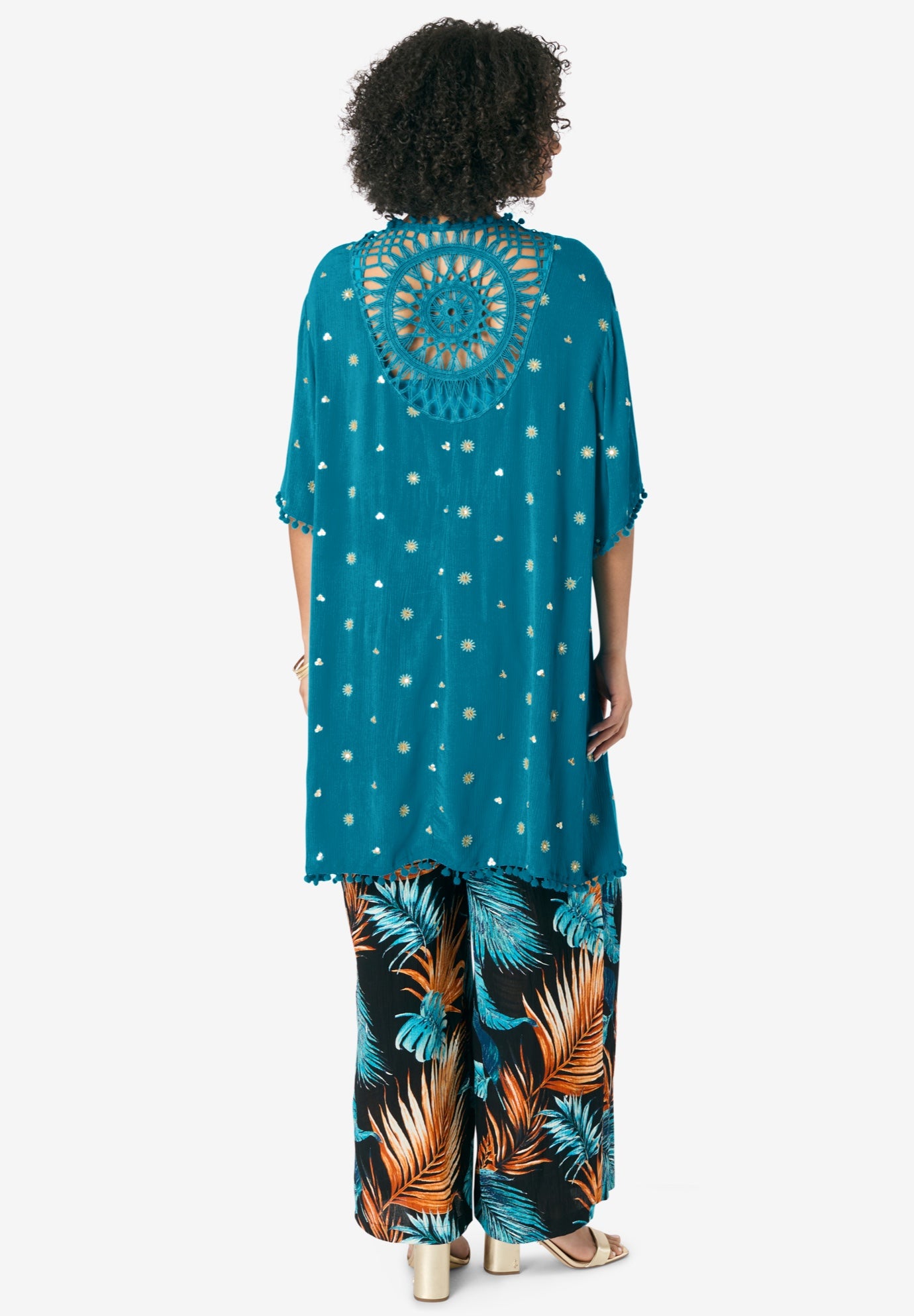 Crochet-Detailed Kimono image number 1