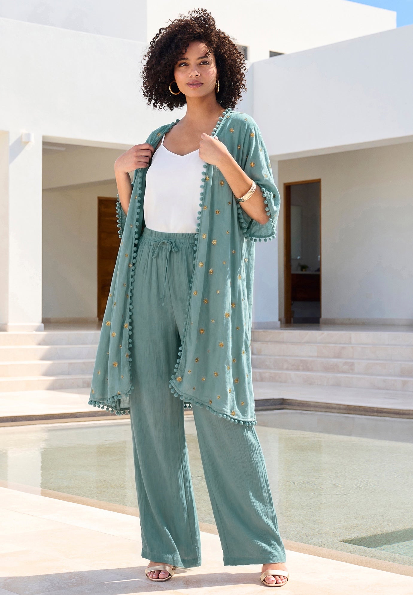 Crochet-Detailed Kimono image number 0