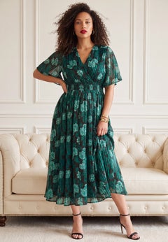 Striped Lurex Midi Dress