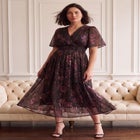 Striped Lurex Midi Dress image number 0