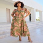 Striped Lurex Maxi Dress image number null