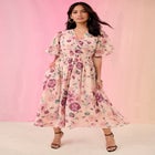 Striped Lurex Midi Dress image number null