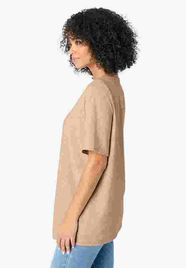 Embroidered Linen Blend Tee image number 1