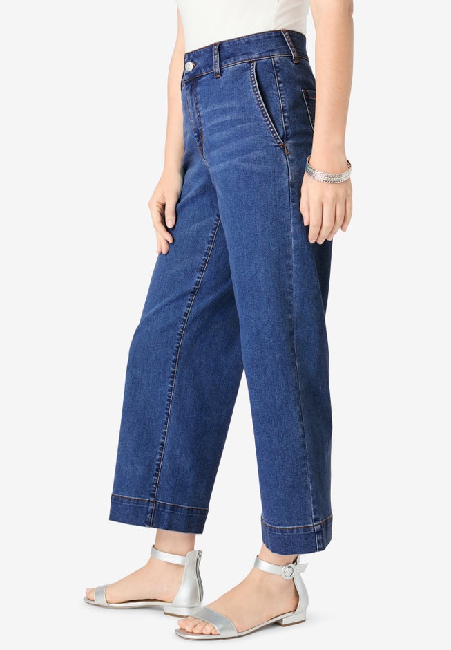 Plus Size Wide Leg Crop Jean image number 2