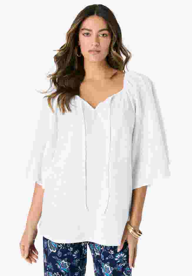 Notch Neck Textured Tee image number 0