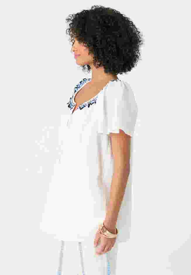 Embroidered Ruffle Blouse image number 2