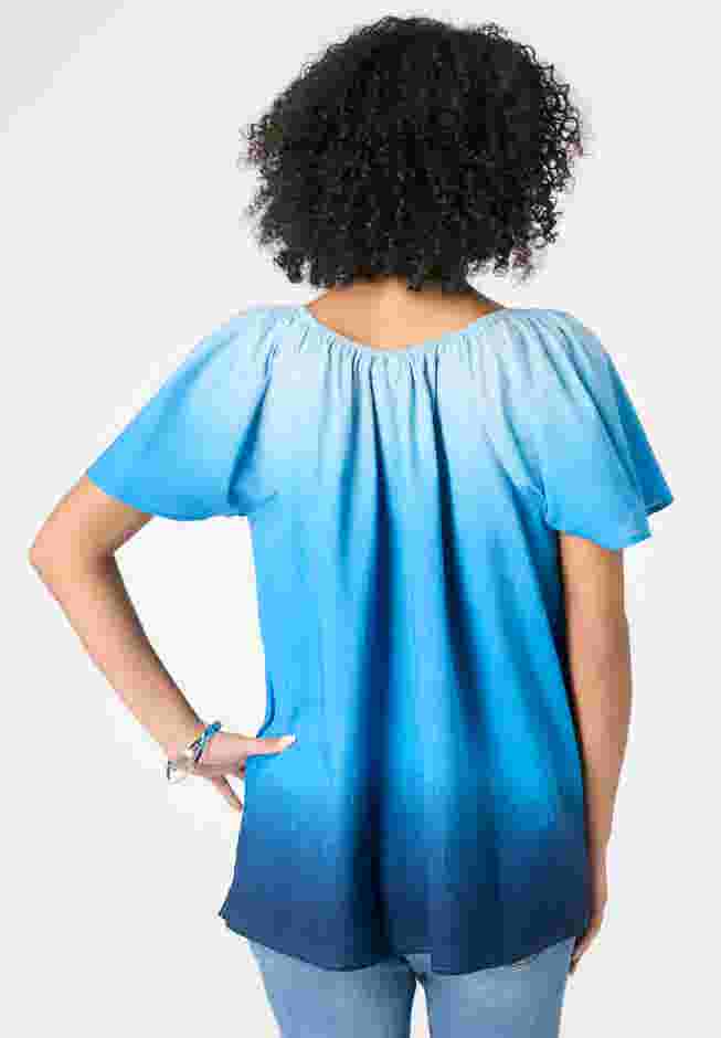 Embroidered Ruffle Blouse image number 1