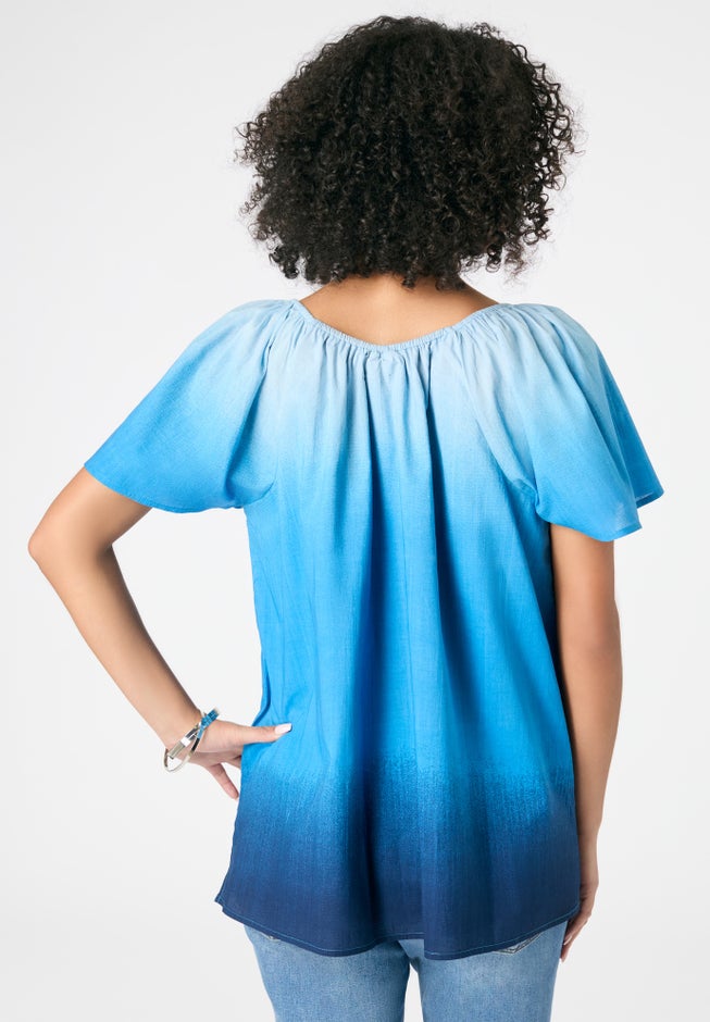 Embroidered Ruffle Blouse image number 1