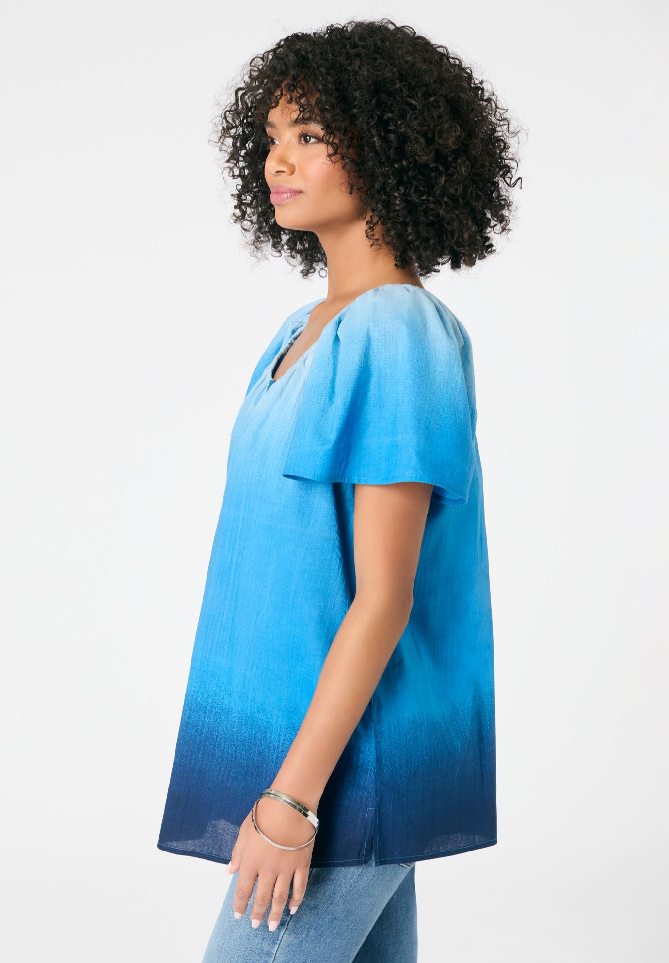 Embroidered Ruffle Blouse image number 2