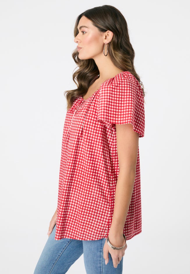 Embroidered Ruffle Blouse image number 2