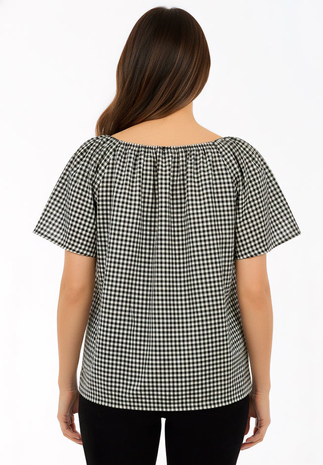 Embroidered Ruffle Blouse image number 1