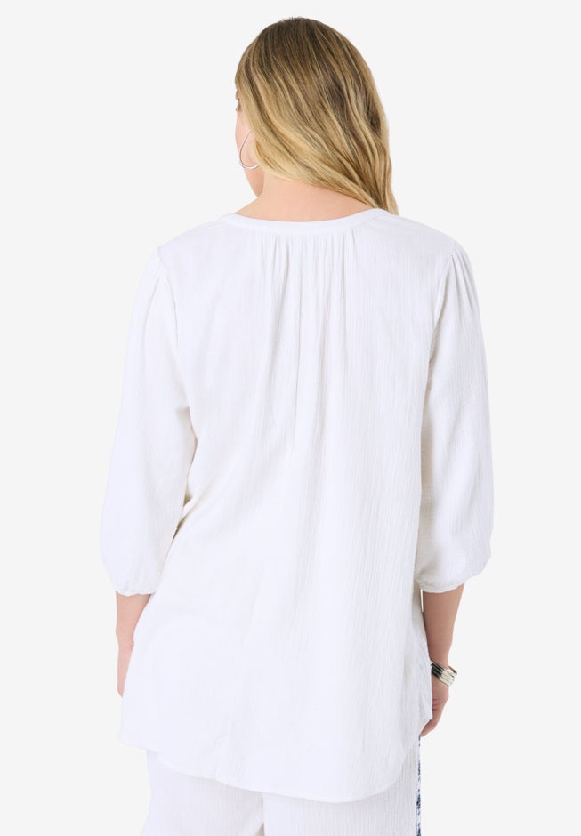 Embroidered Button-Down Shirt image number 1