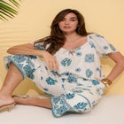 Plus Size Wide Leg Cotton Crop Pant image number null