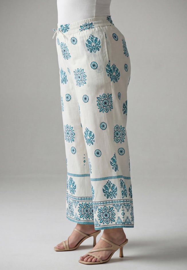 Plus Size Wide Leg Cotton Crop Pant image number 2