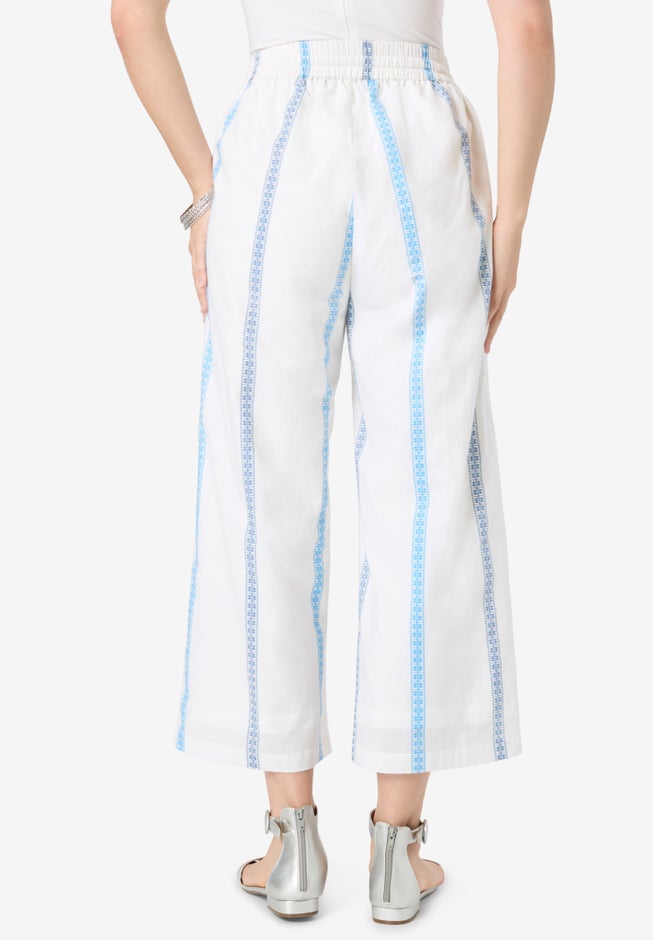 Plus Size Wide Leg Cotton Crop Pant image number 1