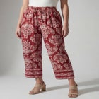 Plus Size Wide Leg Cotton Crop Pant image number null