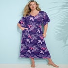 Plus Size Stretch Knit Dolman Sleeve Maxi Dress image number null