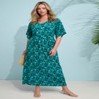 Plus Size Stretch Knit Dolman Sleeve Maxi Dress image number null