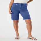 Plus Size Frayed Hem Bermuda Jean Shorts image number null