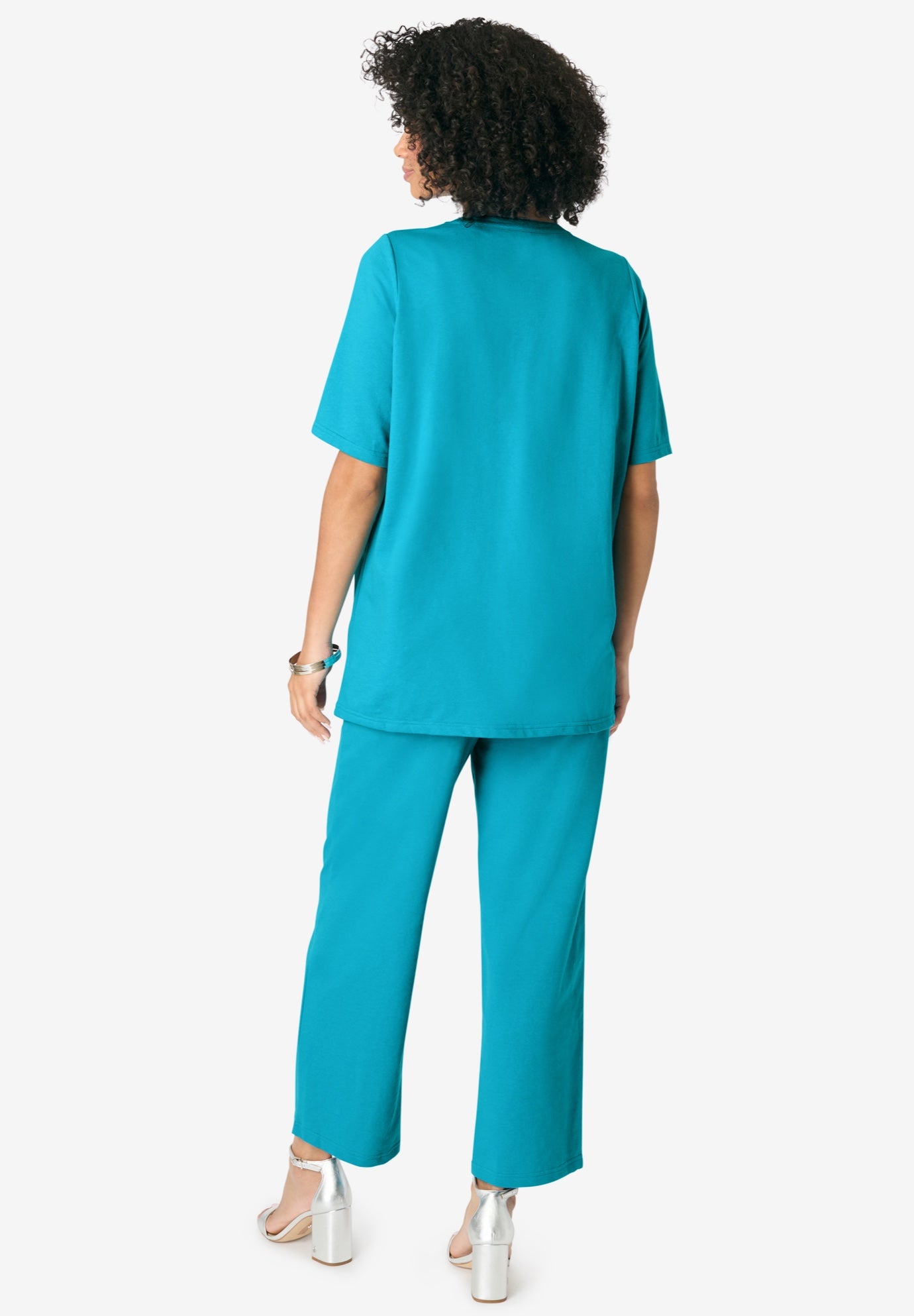 French Terry Cropped Pant Set image number 1