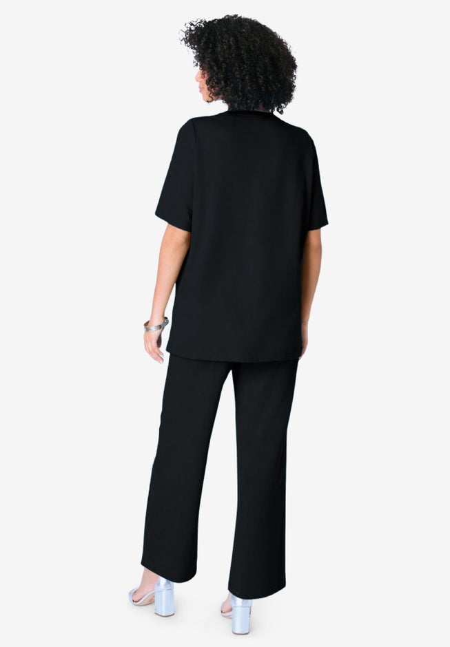 French Terry Cropped Pant Set image number 1