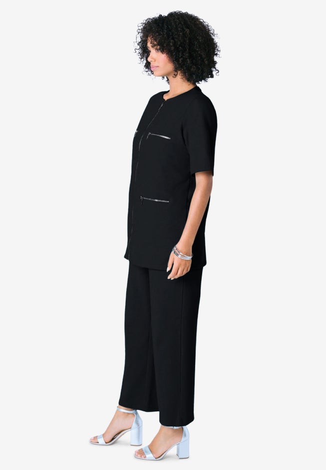 French Terry Cropped Pant Set image number 2