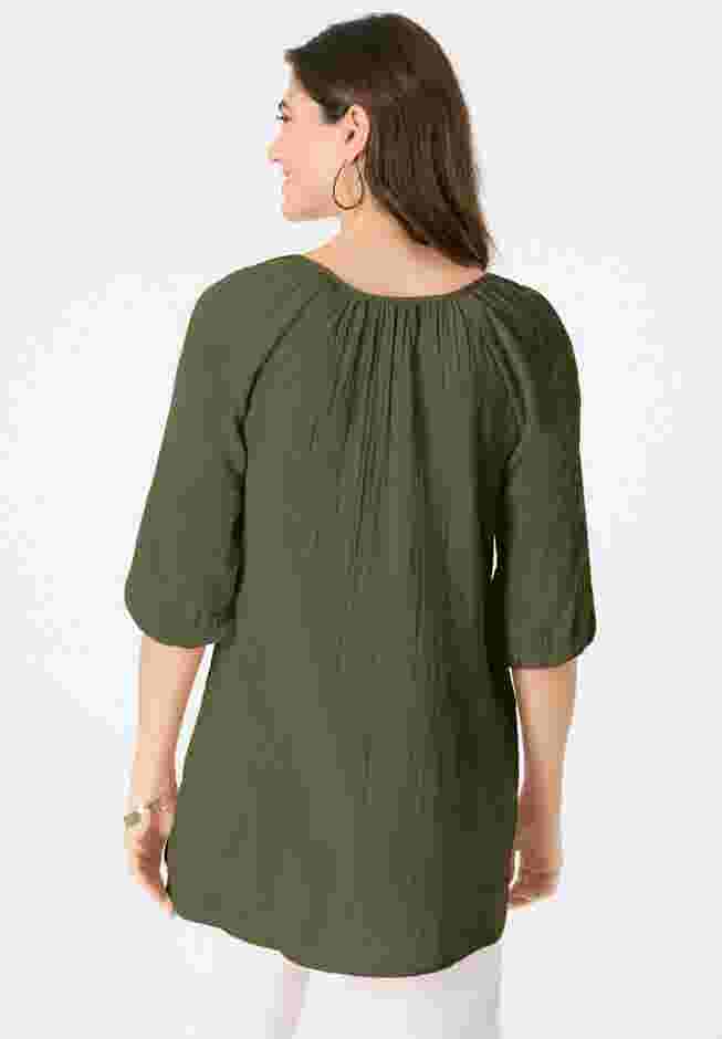 Lace Trim Popover Blouse image number 1