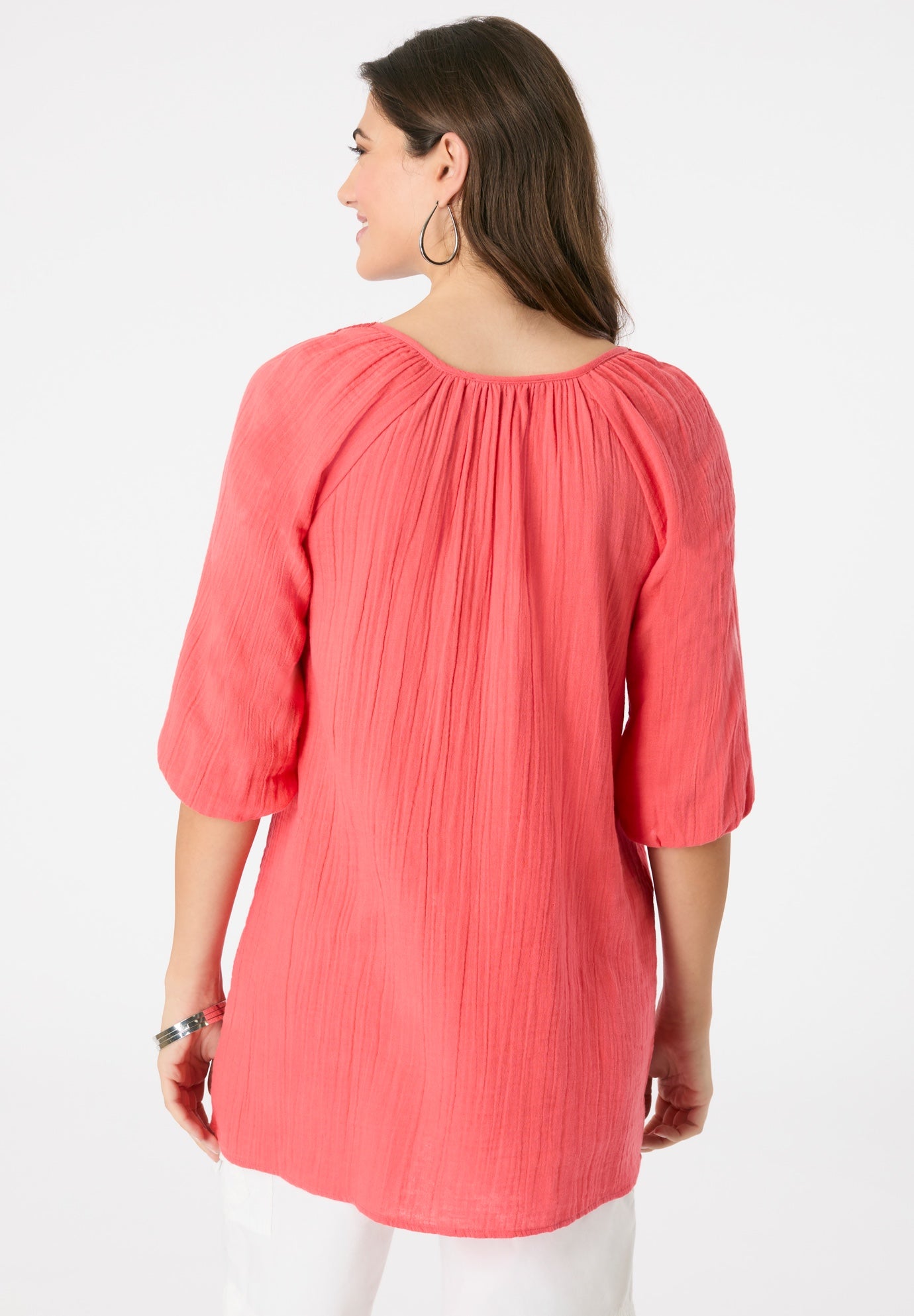 Lace Trim Popover Blouse image number 1