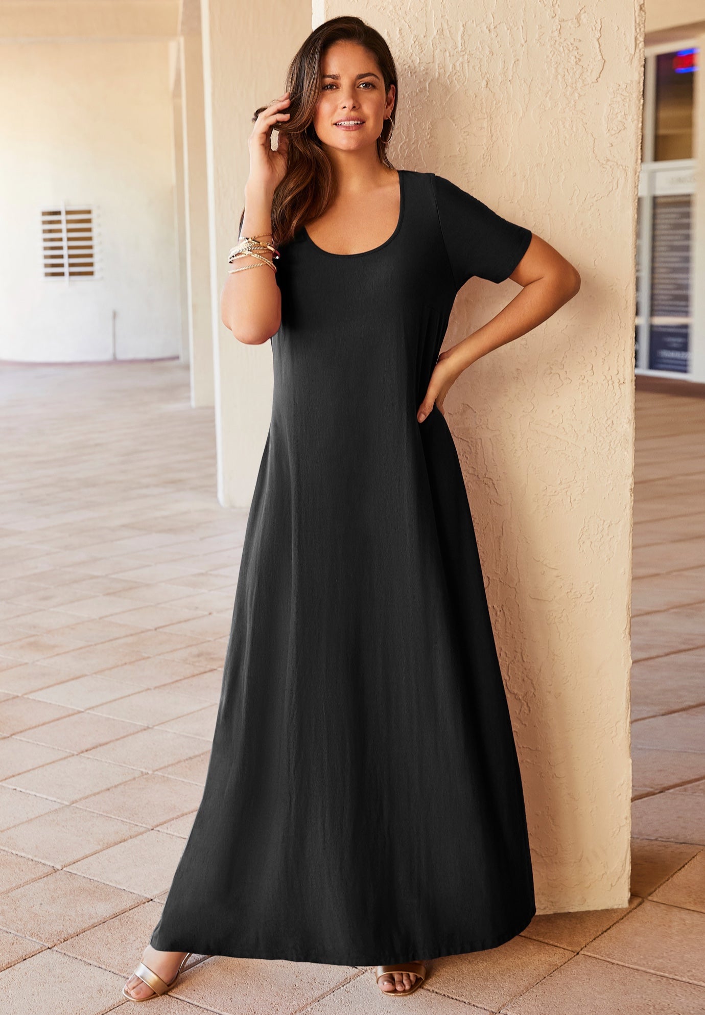 Stretch Cotton T-Shirt Maxi Dress image number 0
