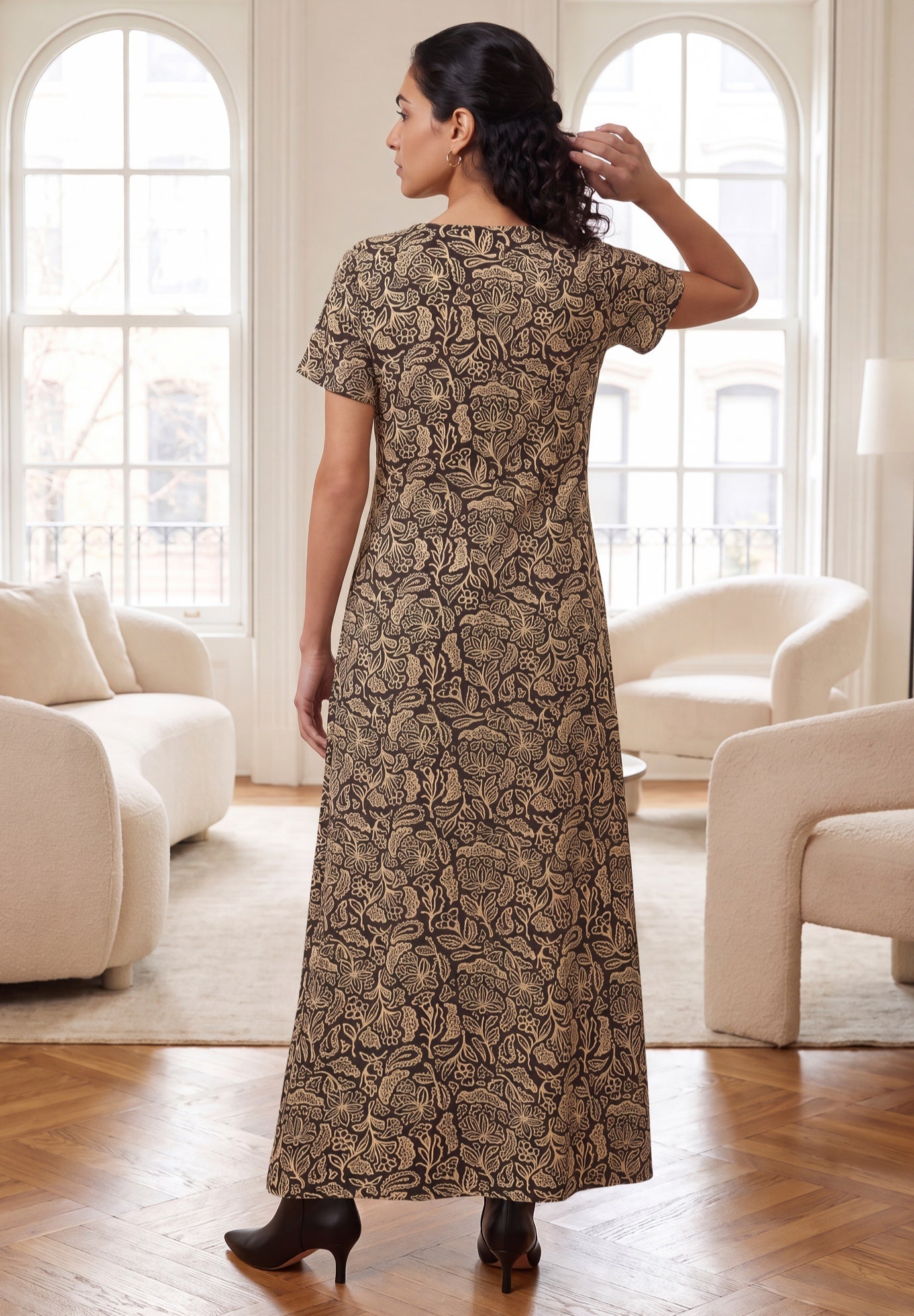 Stretch Cotton T-Shirt Maxi Dress image number 1